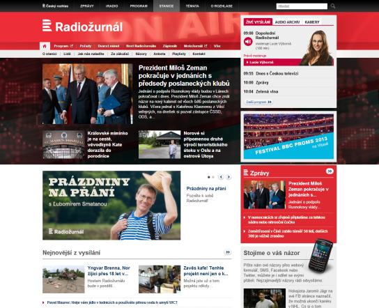 Nový web Radiožurnálu od 22. července 2013 Nový web Radiožurnálu od 22. července 2013